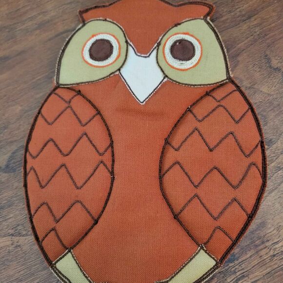 Vintage 1980 Cloth Owl Hot Pad Pot Holder Trivet W-C Imports - Picture 3 of 6
